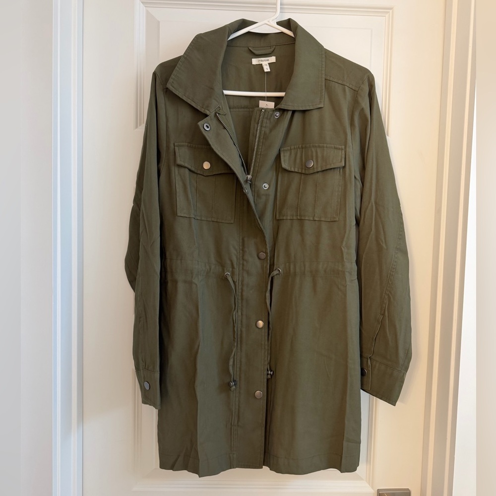 NWT Maurices Olive Twill Cinched Waist Jacket
